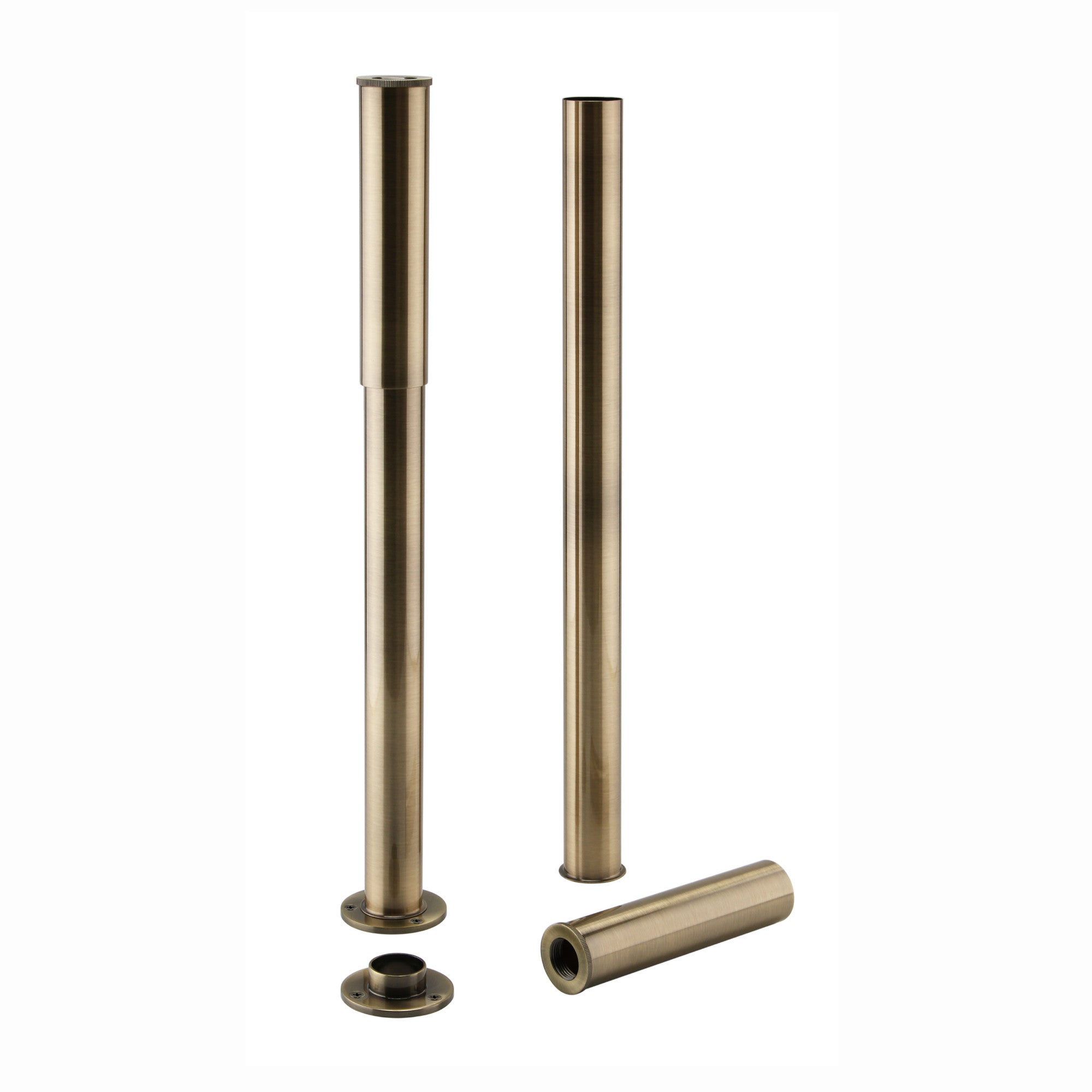 Traditional adjustable shrouds for roll top baths - antique brass